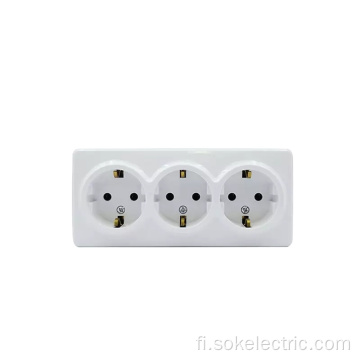 Triple Schuko Outlet 16 ampeerin seinäpistorasia